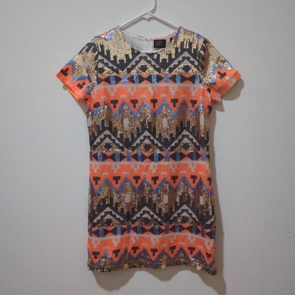 Women's Multi-Colored Sequins Party Mini Dress